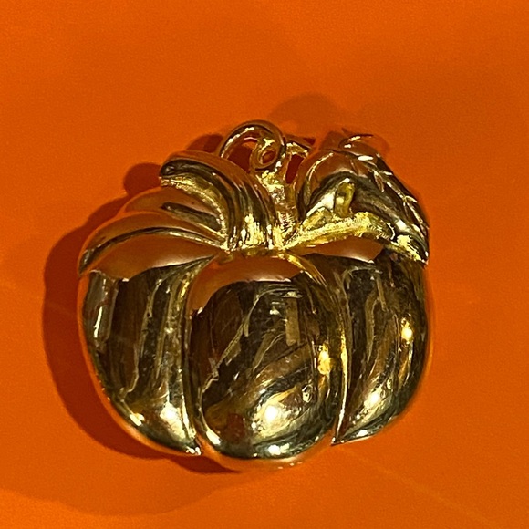 Vintage PAQUETTE Gold Tone Pumpkin 2 Piece Belt Buckle - Picture 6 of 7